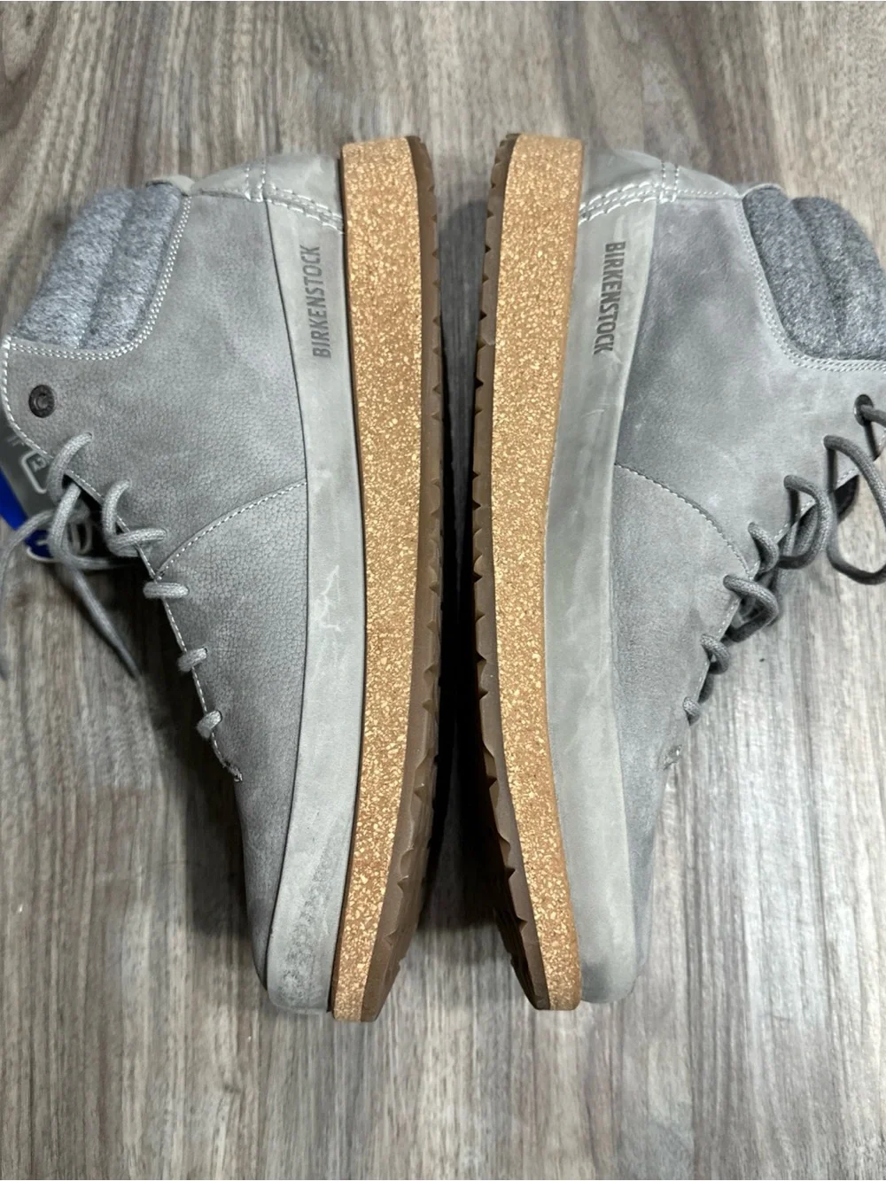 Birkenstock Men's Gray Suede Chukka Boots with Cork-Look Sole